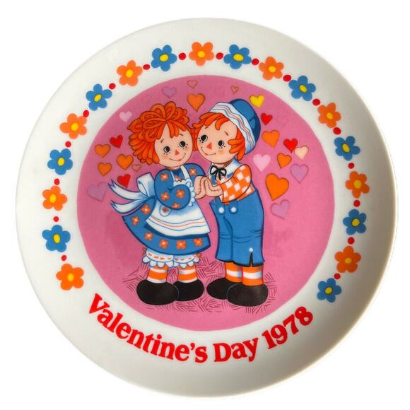 Vintage Raggedy Ann & Andy Valentines 1978 SCHMID Porcelain Collector's Plate! - Picture 1 of 7